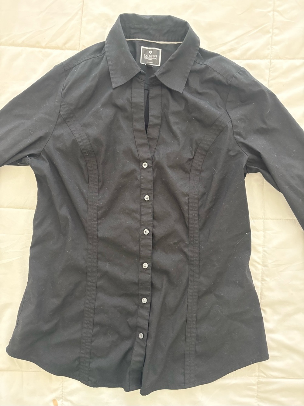 Express Black Button-Up Shirt